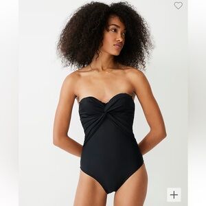 NWT - J. Crew Twist-Front Bandeau One-Piece Swimsuit